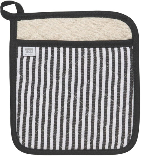 Now Designs by Danica Superior Potholder, Narrow Stripe Black