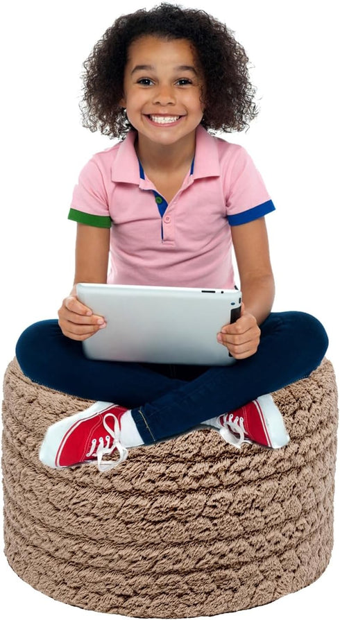 20x14 Inch Asuprui Unstuffed Ottoman Pouf Cover Lightweight Foot Rest, Floor Bean Bag Chair, Storage Pouf for Living