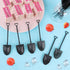80pcs Mini Shovel Spoons, Disposable Plastic Dessert Spoons for Ice Cream, Pudding, Yogurt, Party Supply, Black
