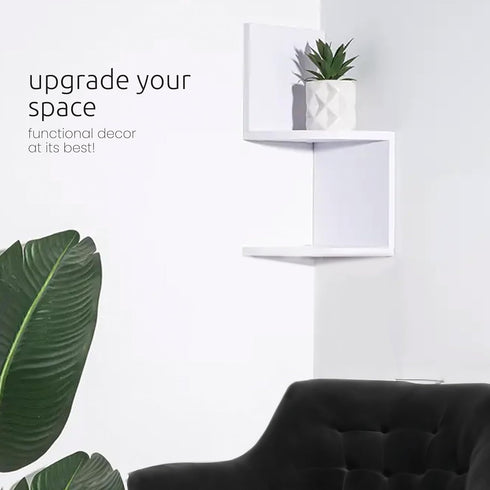 Set 2, 7.75" 7.75" kieragrace Priva Corner Wall Shelf - of White, x