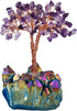 rockcloud Feng Shui Natural Crystal & Titanium Coated Quartz Mini Money Tree - Box Decoration for Wealth and Luck