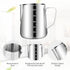 Stainless Steel Milk Frothing Pitcher 20oz/600ml - Milk Jug Cup for Cappuccino Coffee Stencils, Latte Art with 16