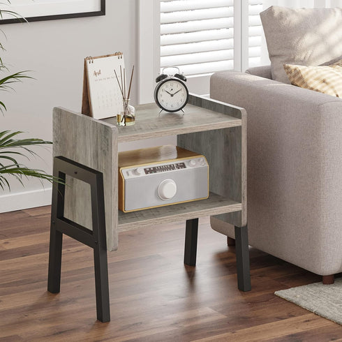 Set 2, TB01BG039 TUTOTAK Nightstnd, of Stackable End Tables, Side Table, Bedside Tables with Open Storage Shelf