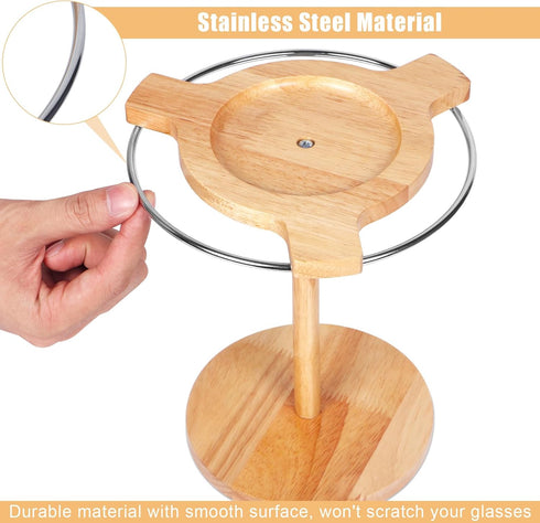 Sunglasses Organizer Glasses Holder Stand with 360 Rotating Display Eyeglasses Rack Wood Base for up to 12 Pairs of Eyewear for Table Dresser Desk