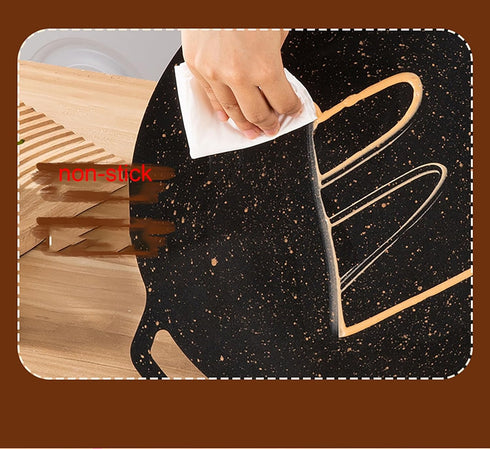 YIKANGHENG Thin Korean Grill Pan, 9 Inch Iron with Non-stick Coating for Home and Outdoor Cooking