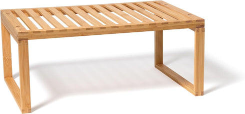 Lipper International Bamboo Kitchen Cabinet Shelf for Organizing Pantry, Countertop, or Bathroom, 15 5/8" x 10"