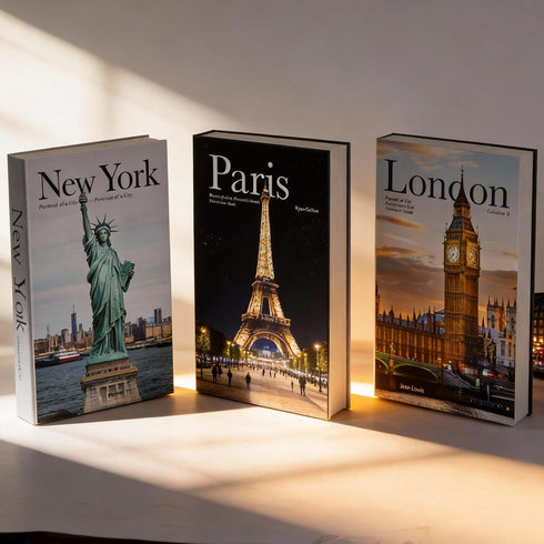 YOYMJBY 3 (3-Paris PCS Faux Decorative Books for Home Decor-Coffee Table Books Decor-Aesthetic Fake/Faux Books