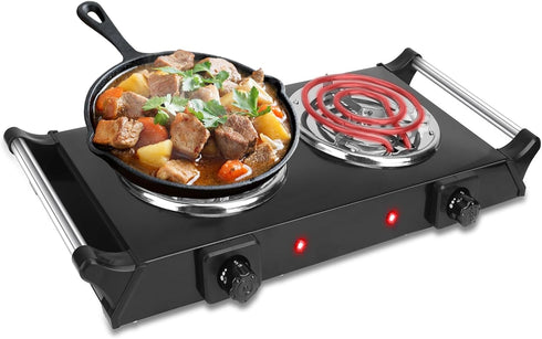 Moclever Hot Plate Electric Stove, 2000W Portable Cooking Stove with 5 Levels of Adjustable Temperature