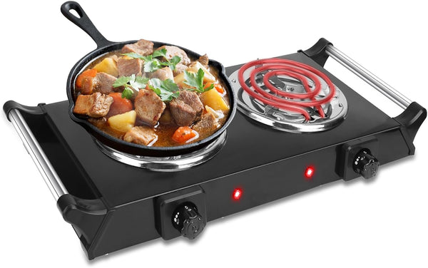Moclever Hot Plate Electric Stove, 2000W Portable Cooking Stove with 5 Levels of Adjustable Temperature