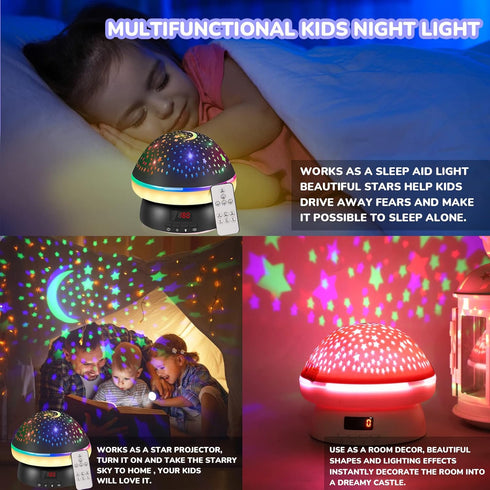 16 Timer Star Light Projector with Remote Control,Rotation and Colors Projection Lamp and Sleep Light,Christmas Easter