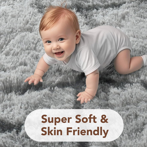 5x8 FinRec Area Rugs for Bedroom Living Room, Feet Fluffy Shaggy Rug, Non-Slip Soft Shag Rug for Nursery Kids Room Dorm