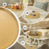 13" MAONAME Gold Round Decorative Tray for Coffee Table, Modern Serving Tray with Handles, Plastic Ottoman Trays