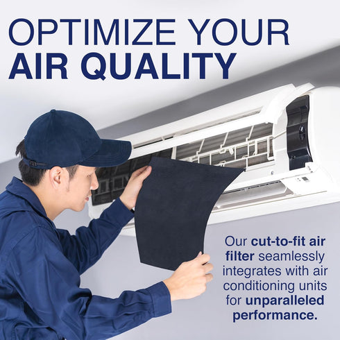 Cut To Fit Air Filter - Carbon Pad Pre Filter for Air Purifiers Furnace Filters, Trash Cans and Air Conditioner Filters, 1/6" thick, 16" x 48" - 2 Pack