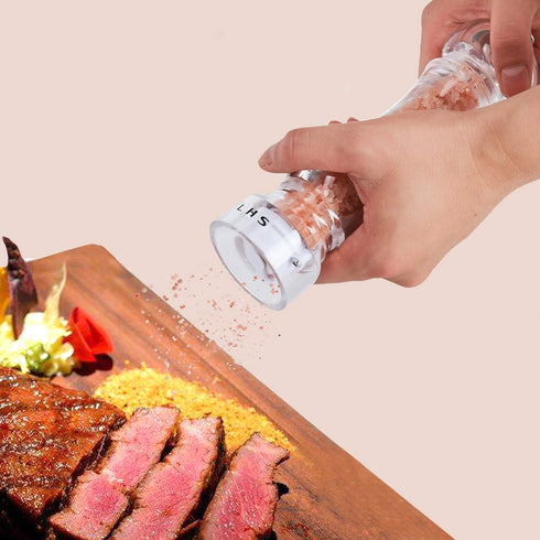 LHS Pepper Mill Grinder, Salt Grinder with Adjustable Coarseness, Clear
