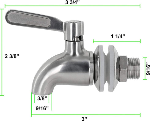 Estilo Stainless Steel Beverage Replacement Spout - 2 Pack Drink Spout for Tower Jug, Carafe, Dispenser