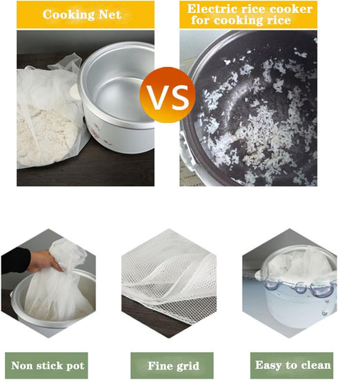 43" x 43" Sushi Rice Cooking Net - Non-Stick Reusable Rice Cooker Napkin, Cooking Steam Cloth, Bamboo Steamer Mat
