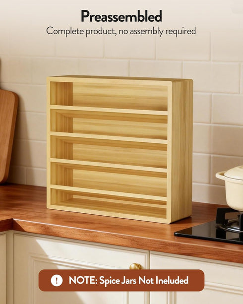 4 Countertop, 13.18 4.13 12.2 inches(Spice Orimade Tier Spice Rack Organizer for Cabinet, Freestanding Bamboo Seasoning