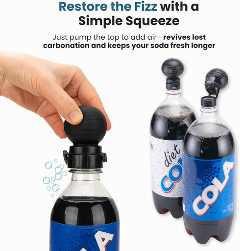 1 2 Jokari Keeper Pump and Pour Soda Bottle Cap Preserves Carbonation with Flip Top Spout for to Liter Plastic Bottles