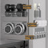 Magnetic Spice Rack for Refrigerator, 7 Pack Metal Magnetic Shelf, Moveable Storage Organizer, Spice Organizer, Hook