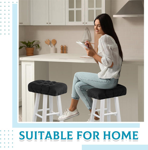2 17 12 Inch Set Counter Marsui Pcs x Bar Stool Covers Rectangle Soft Bar Stool Cushions with Elastic Band Padded Seat