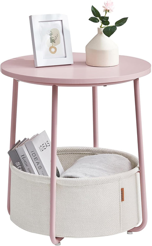 VASAGLE LILEA Collection - Small Round Side End Table, Modern Nightstand with