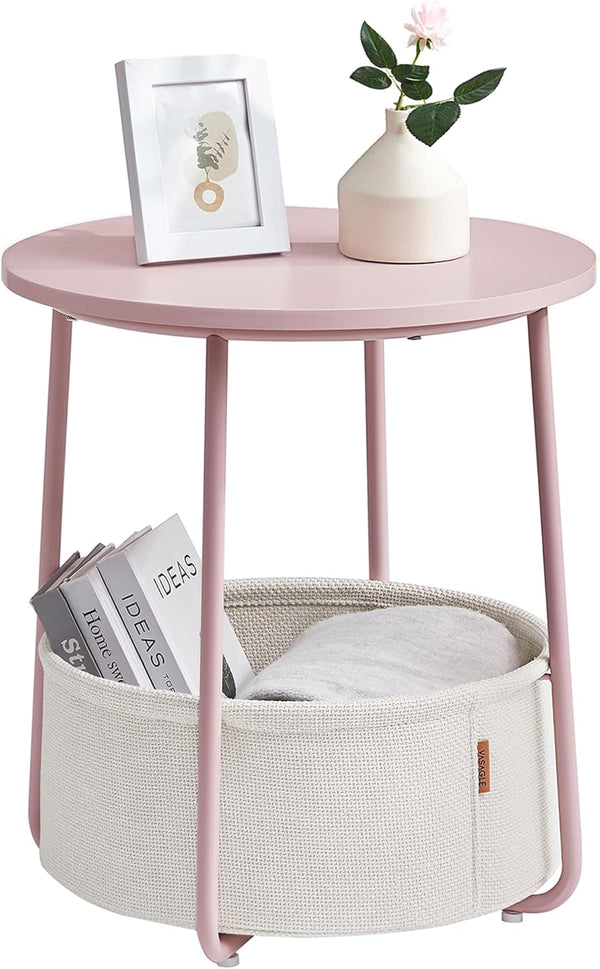 VASAGLE LILEA Collection - Small Round Side End Table, Modern Nightstand with