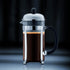 34oz Bodum Chambord French Press Coffee Maker, High-Heat Borosilicate Glass, Brushed Stainless Steel Made in Portugal