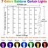 CoziTech Rainbow Fairy String Curtain Lights with Remote, Twinkle LED Ombre Light Curtain for Girls Room, Kid's