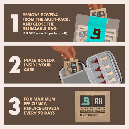 Boveda 49% Two-Way Humidity Control Packs, Size 8, 10 Pack for Music Bows & Small Woodwinds