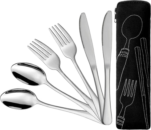 9 Pieces Eating Portion Control Flatware Utensils, Bariatric Silverware for Weight Loss Management with Storage Bag