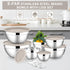 E-far Mixing Bowls with Lids Set, 7-Piece Stainless Steel Mixing Bowls with 3 Grater Attachments for Baking