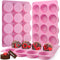 Actvty 3 Pieces Round Chocolate Cookie Molds, 12-Cavity Cylinder Silicone Molds for Oreo, Cookies, Jelly, Cakes (Pink)