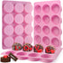Actvty 3 Pieces Round Chocolate Cookie Molds, 12-Cavity Cylinder Silicone Molds for Oreo, Cookies, Jelly, Cakes (Pink)