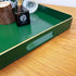 Room.16.7"*12"*1.6" Large Green Tray, Elegant Plastic Coffee Table Tray for Ottoman, Home Decor, Living