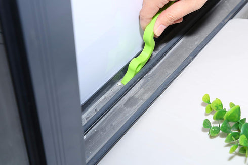 2pcs Hand-held Groove Gap Cleaning Tools, Green, for Door Window Track Kitchen Cleaning