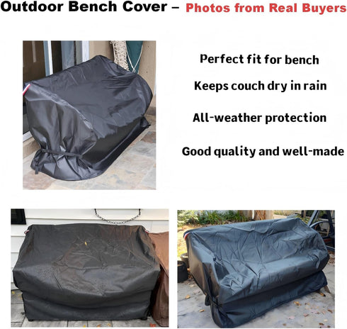 60" 500D 2- 60" 35" 35" Outdoor Garden Bench Cover, Waterproof Seater Patio Loveseat Cover, Outdoor UV Protection