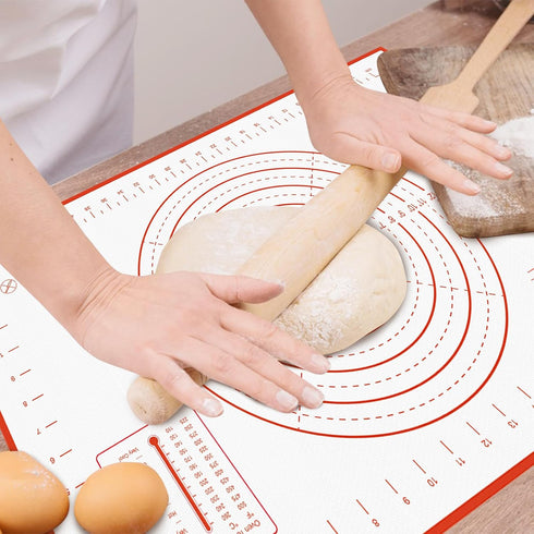 2 Pack Silicone Baking Mat, 24" x 16" Extra Thick Non Stick Pastry Sheet for Cookies, Bread Baking Supplies