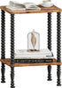 Side Table, 2-Tier Wood End Table, Vintage Bedside Nightstand with Open Storage
