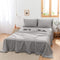 BISELINA Linen Sheet French Flax Flat Sheet with Pleated Ruffles 55% Euro