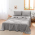 BISELINA Linen Sheet French Flax Flat Sheet with Pleated Ruffles 55% Euro