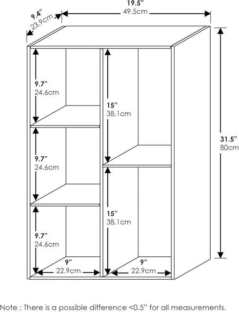 Furinno Luder 5-Cube No Tool Assembly Open Shelf, Blackwood