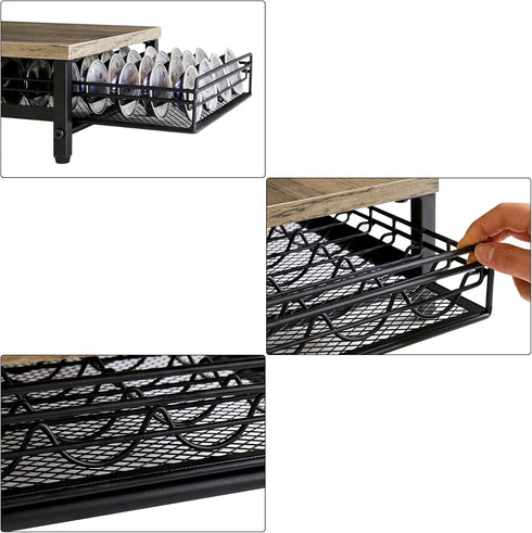 IBUYKE Coffee Pod Drawer Holder for Nespresso, 40 Capacity Capsule Pods Storage Organizer, Compact Under Coffee Pot