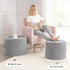 17 14, Hansleep Round Stuffed Pouf Ottoman x Foam Filled Faux Fur Ottoman Foot Rest for Chair with Washable Cover, Foot