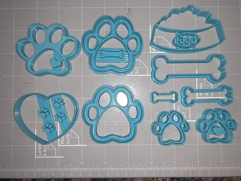 Dog Bone and Paw Limited Edition Cookie Cutter Set - Set of 10