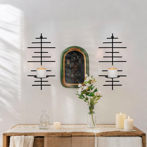 Set 2,Black AIM & GGKK Wall Candle Sconce of Wall Mounted Candle Holder for Home,Living Room, Dining Room,Rustic