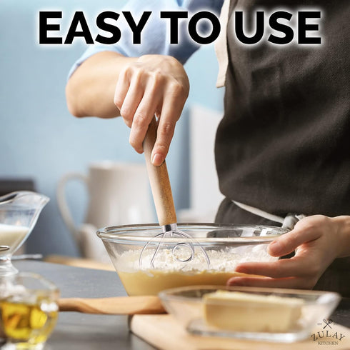 Zulay Kitchen 13-Inch Danish Dough Whisk, Easy Mixing Bread Whisk, Stainless Steel Sourdough Whisk