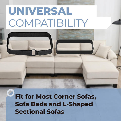 Sectional Couch Connectors for Sliding Sofa, Universal Fit L-Shaped Sectional Furniture Clips Straps, 4 Pack
