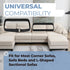 Sectional Couch Connectors for Sliding Sofa, Universal Fit L-Shaped Sectional Furniture Clips Straps, 4 Pack
