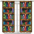 42x63in(Dcor) Pixelated Bookshelf Curtain for Kids, Shelf with Books in Pixel Art Style Game Concept Rod Pocket Window