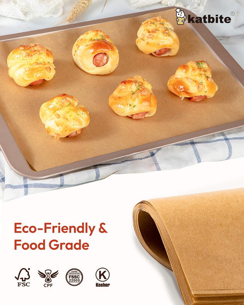 Katbite 16x24 Inch Parchment Paper Sheets, 100Pcs Non-Stick Precut Baking Parchment for Cooking, Grilling, Frying